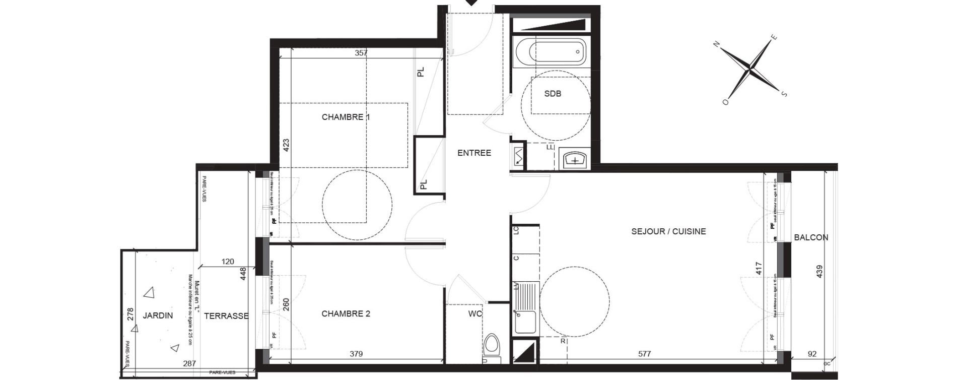 Appartement T3 de 64,46 m2 &agrave; Villiers-Sur-Marne Les perroquets