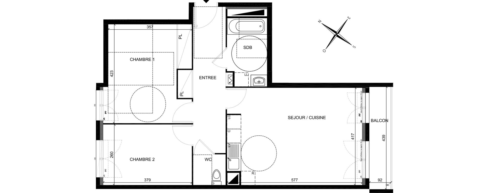 Appartement T3 de 64,46 m2 &agrave; Villiers-Sur-Marne Les perroquets