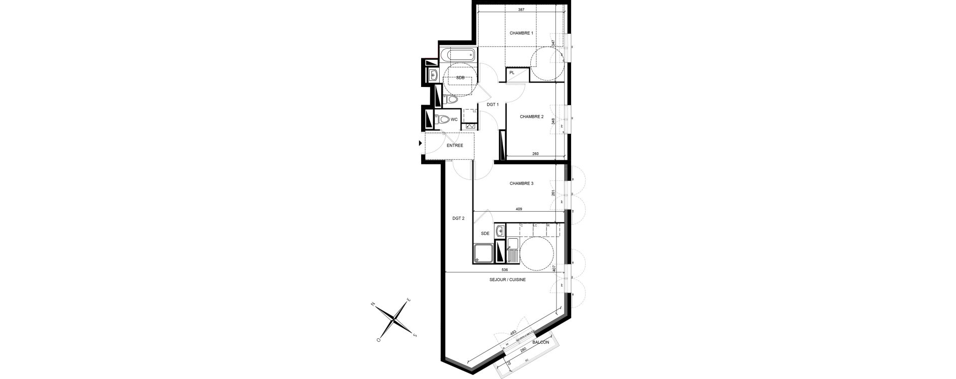 Appartement T4 de 78,67 m2 &agrave; Villiers-Sur-Marne Les perroquets