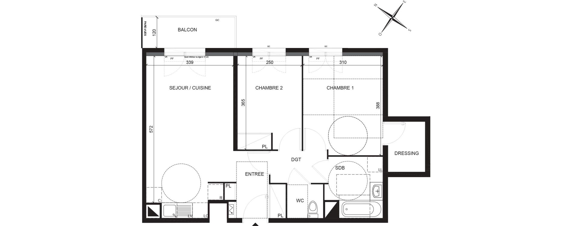 Appartement T3 de 58,45 m2 &agrave; Villiers-Sur-Marne Les perroquets