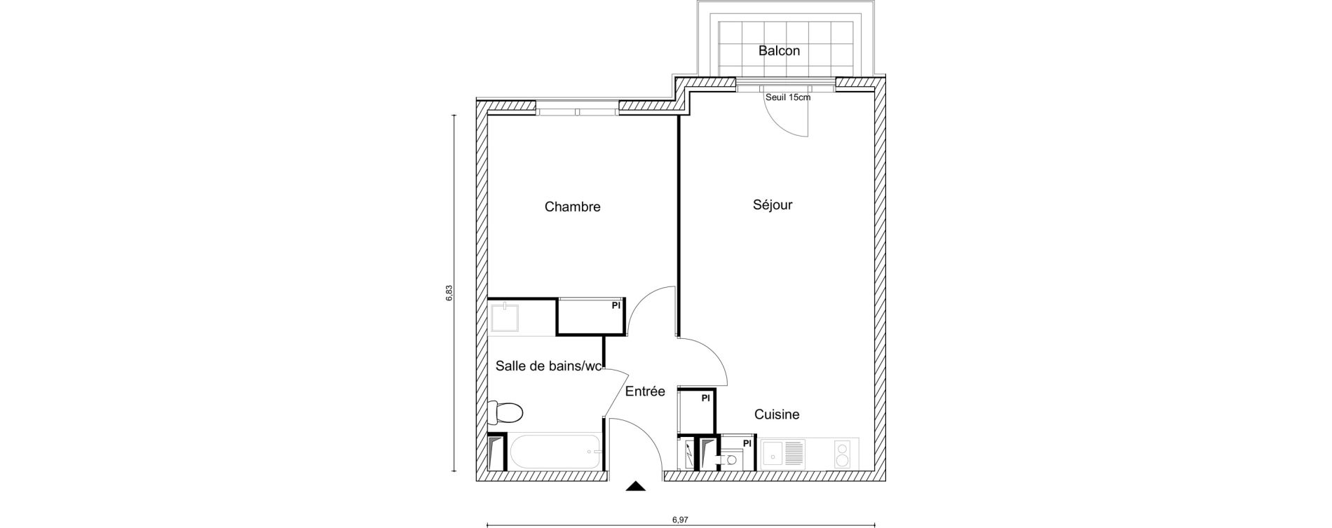 Appartement T2 de 44,78 m2 &agrave; Villiers-Sur-Marne Marne europe