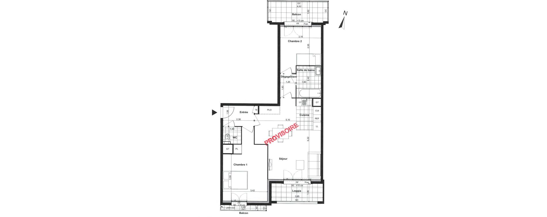 Appartement T3 de 64,90 m2 &agrave; Villiers-Sur-Marne Le cheteau