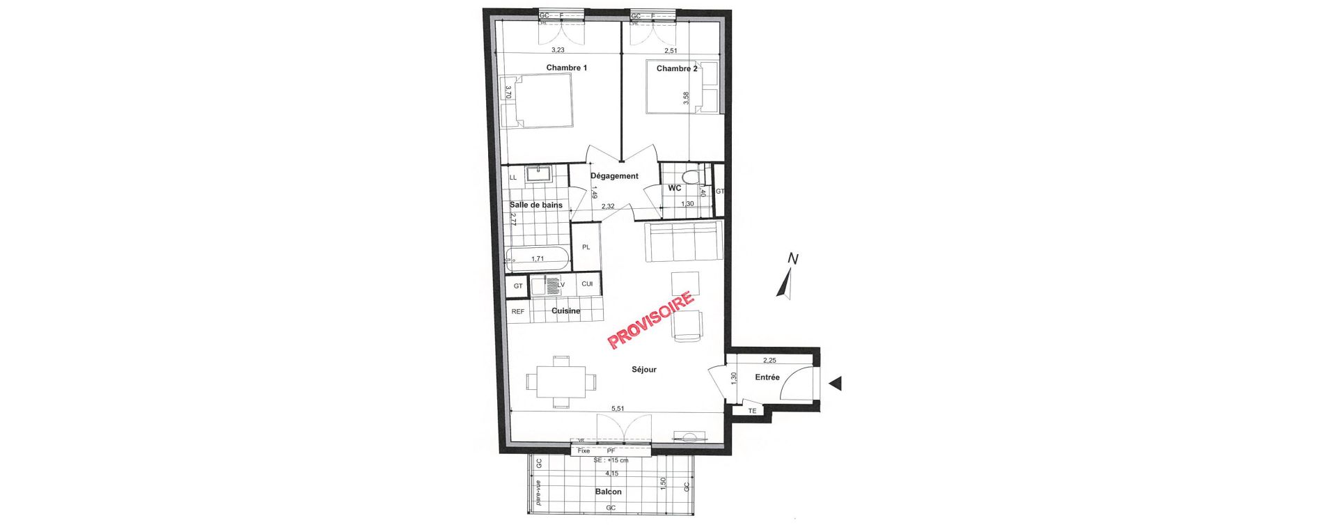 Appartement T3 de 63,10 m2 &agrave; Villiers-Sur-Marne Le cheteau