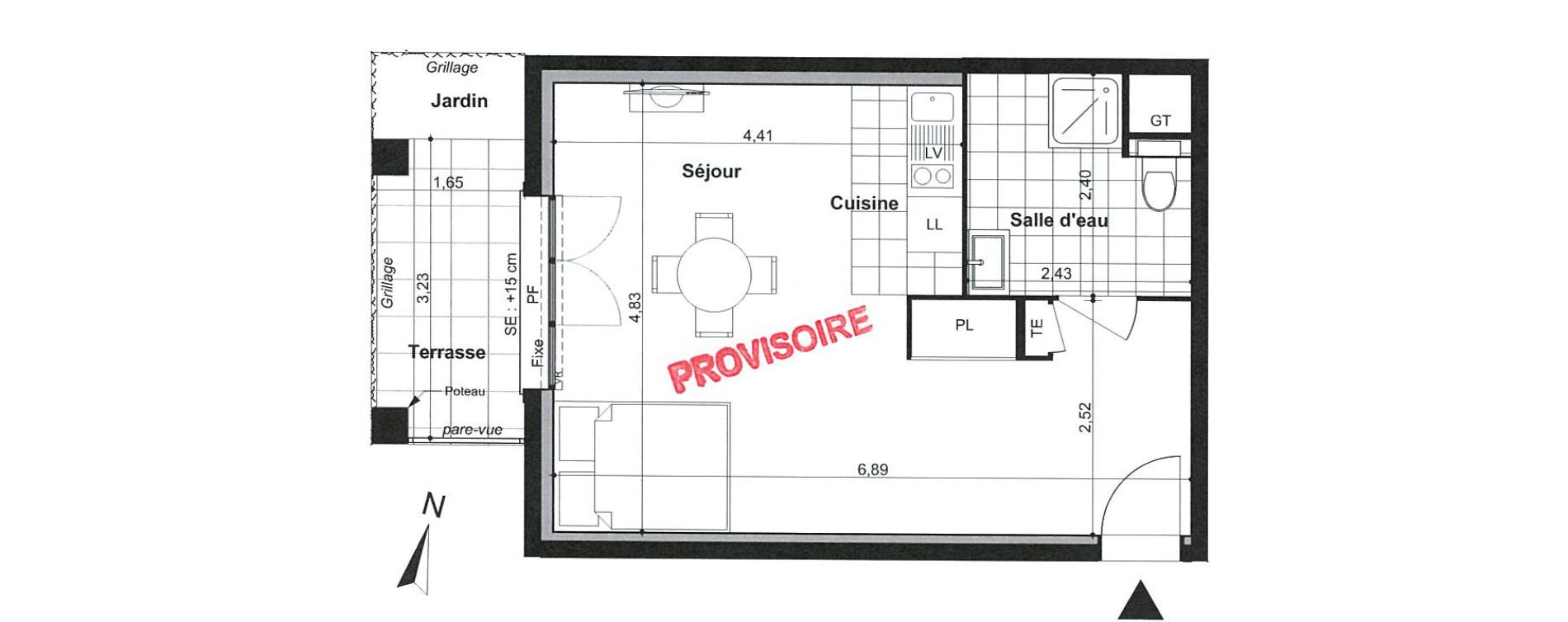 Appartement T1 de 32,70 m2 &agrave; Villiers-Sur-Marne Le cheteau