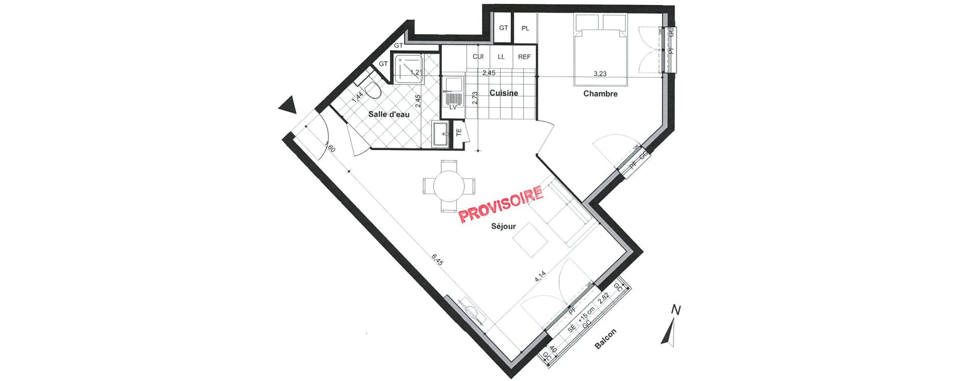 Appartement T2 de 50,30 m2 &agrave; Villiers-Sur-Marne Le cheteau