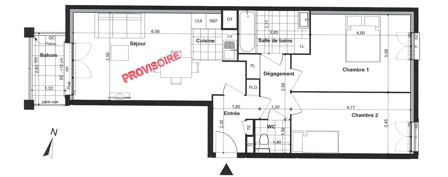 Appartement T3 de 62,10 m2 &agrave; Villiers-Sur-Marne Le cheteau