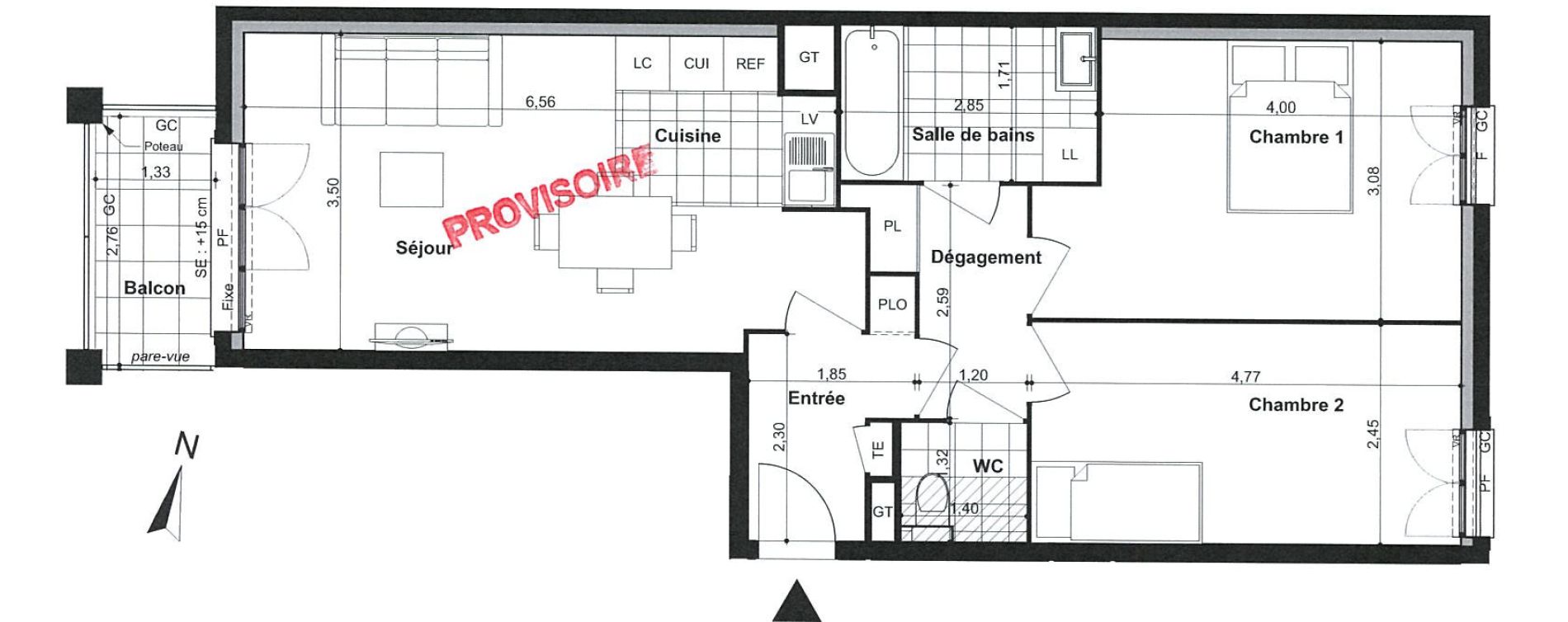 Appartement T3 de 62,20 m2 &agrave; Villiers-Sur-Marne Le cheteau