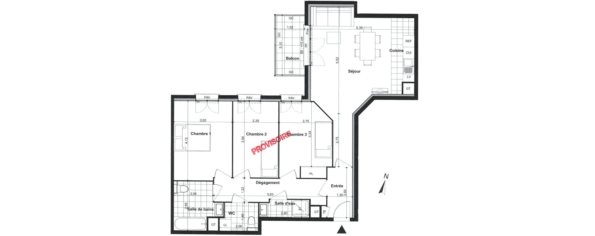 Appartement T4 de 79,90 m2 &agrave; Villiers-Sur-Marne Le cheteau