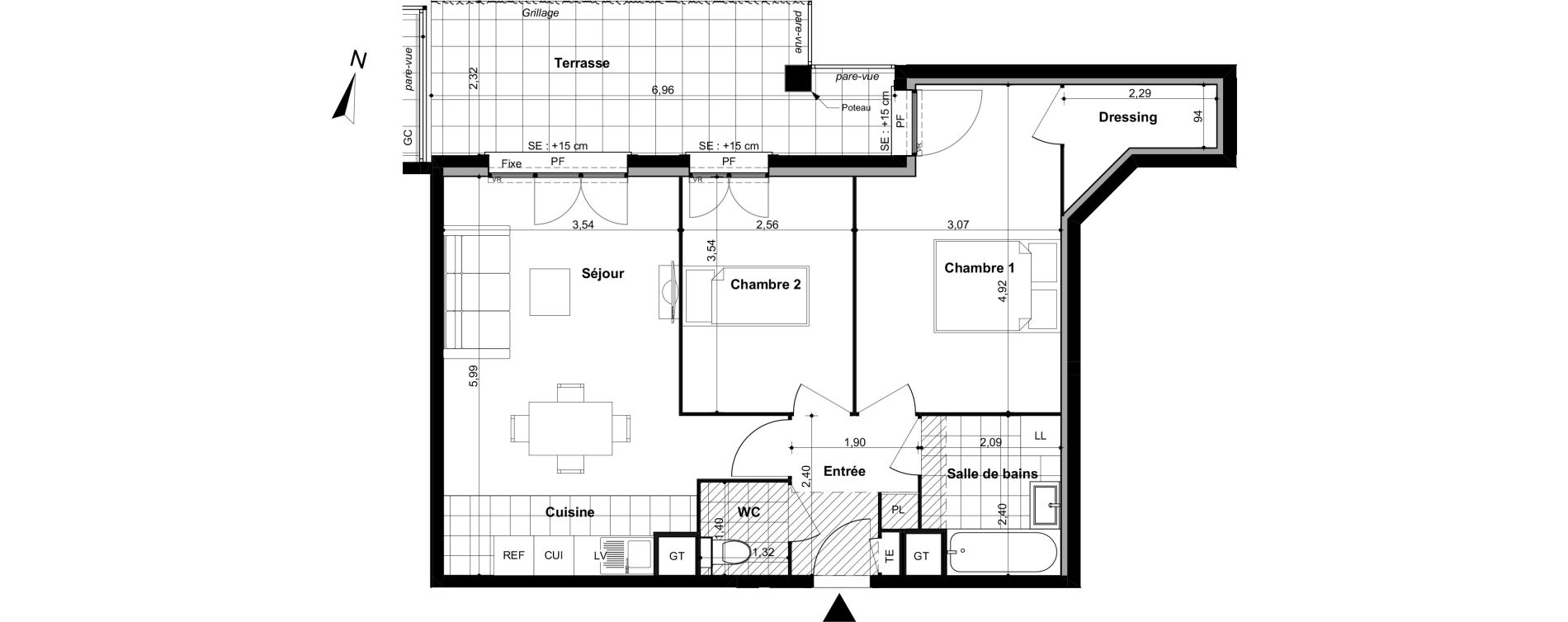Appartement T3 de 59,20 m2 &agrave; Villiers-Sur-Marne Le cheteau