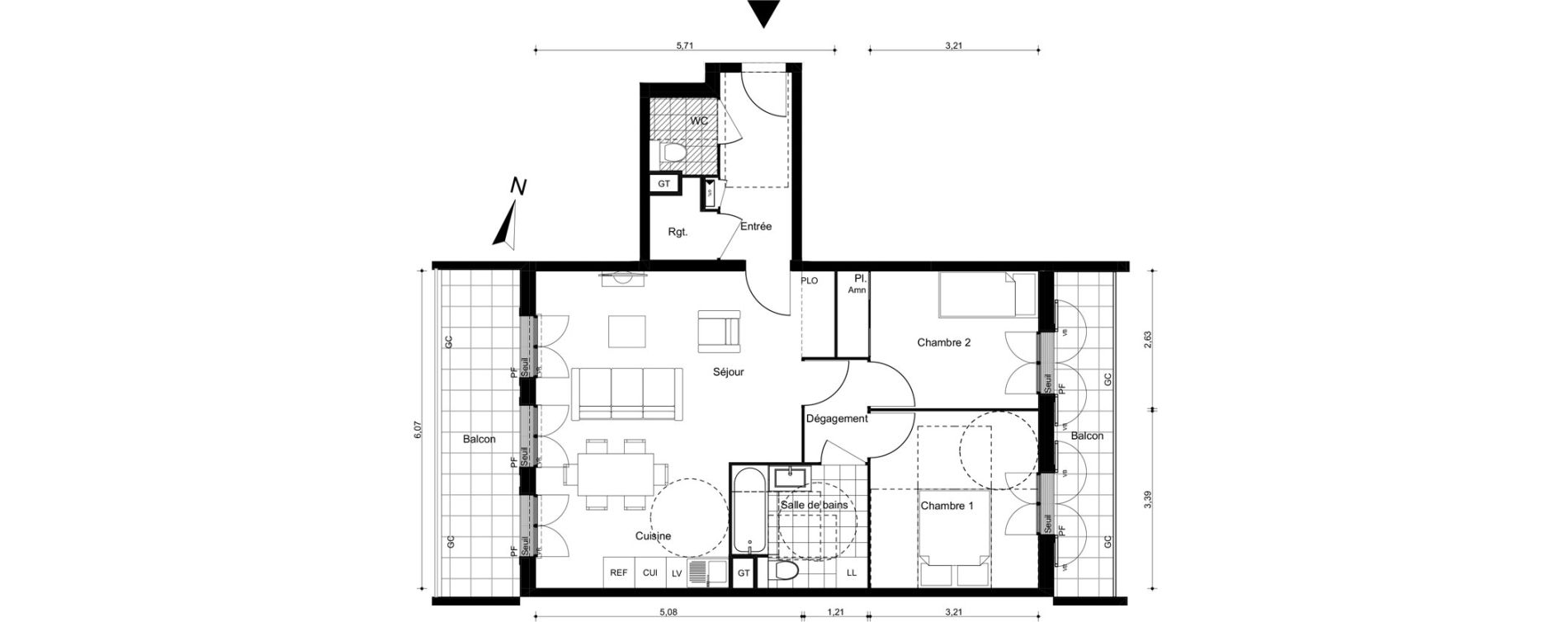 Appartement T3 de 65,70 m2 &agrave; Villiers-Sur-Marne Le cheteau