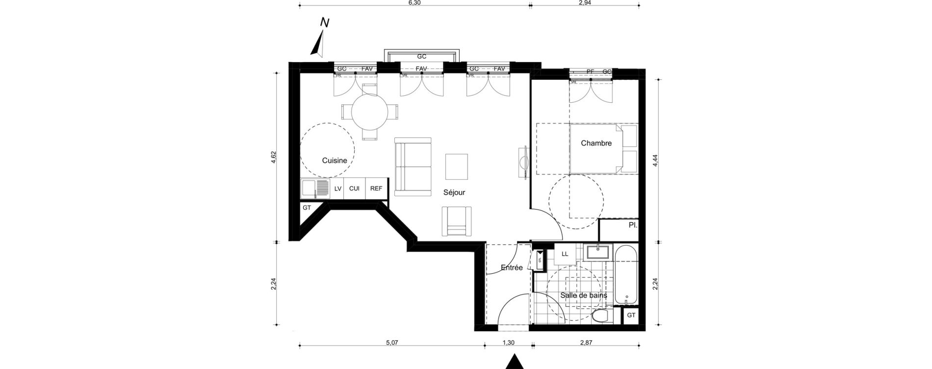 Appartement T2 de 47,83 m2 &agrave; Villiers-Sur-Marne Le cheteau