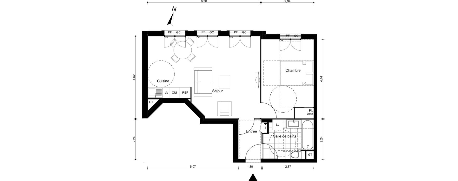 Appartement T2 de 47,82 m2 &agrave; Villiers-Sur-Marne Le cheteau