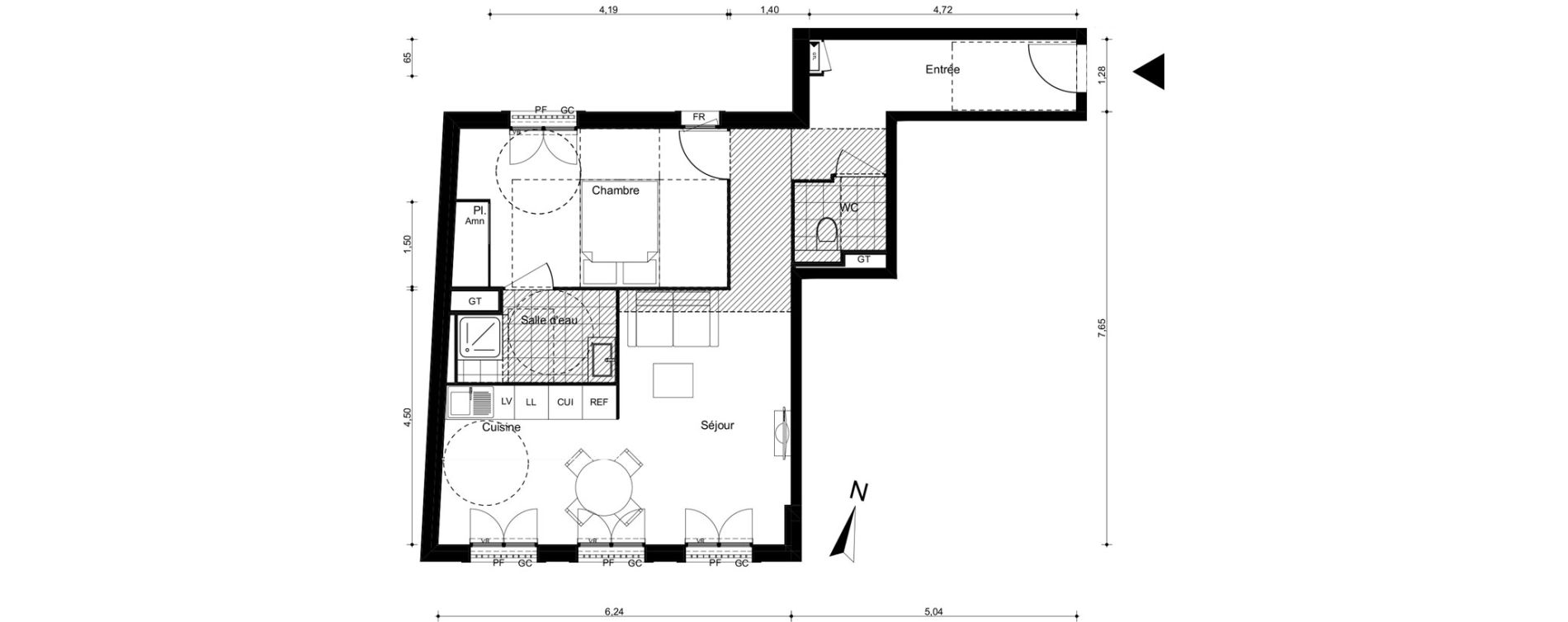 Appartement T2 de 53,16 m2 à Villiers-Sur-Marne Le cheteau