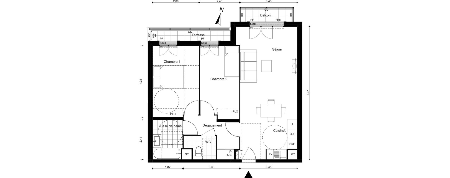 Appartement T3 de 62,28 m2 &agrave; Villiers-Sur-Marne Le cheteau