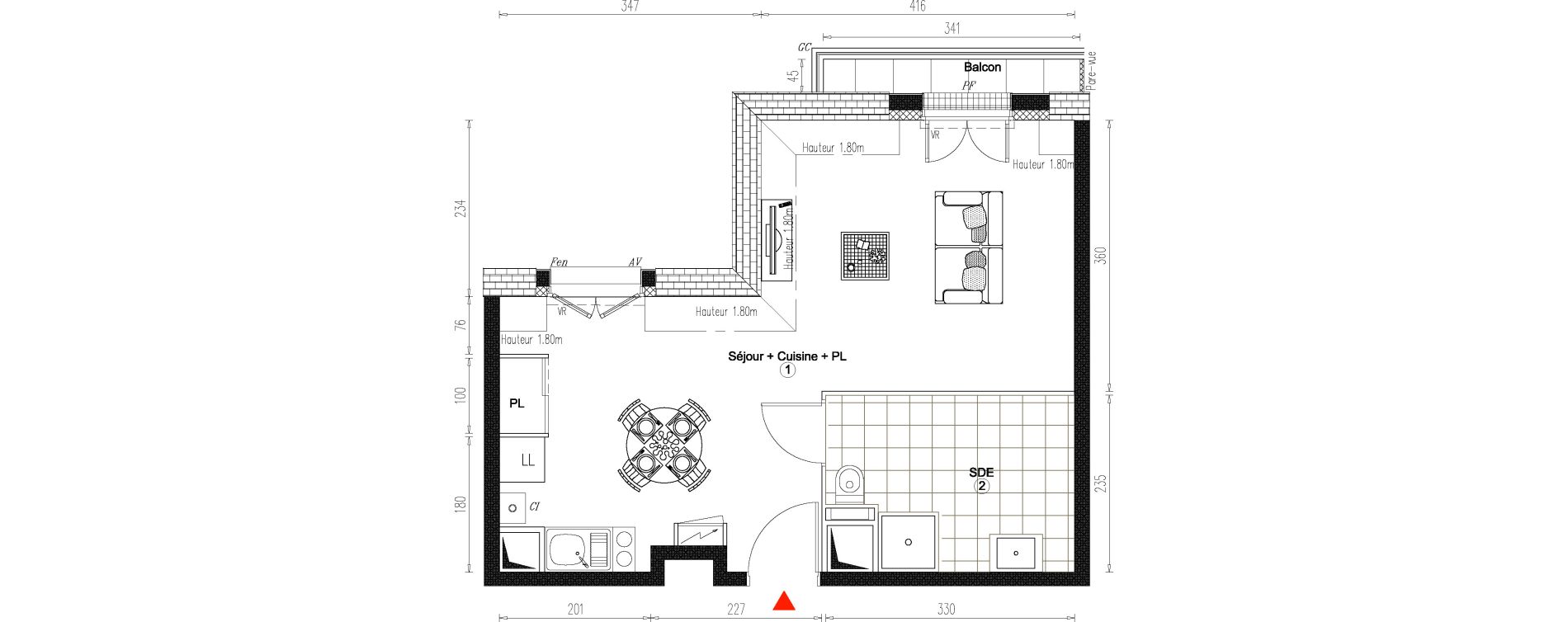 Appartement T1 de 32,63 m2 &agrave; Villiers-Sur-Marne Le cheteau