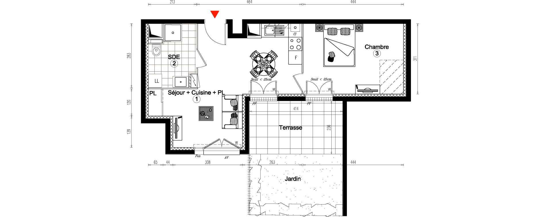 Appartement T2 de 41,27 m2 &agrave; Villiers-Sur-Marne Le cheteau