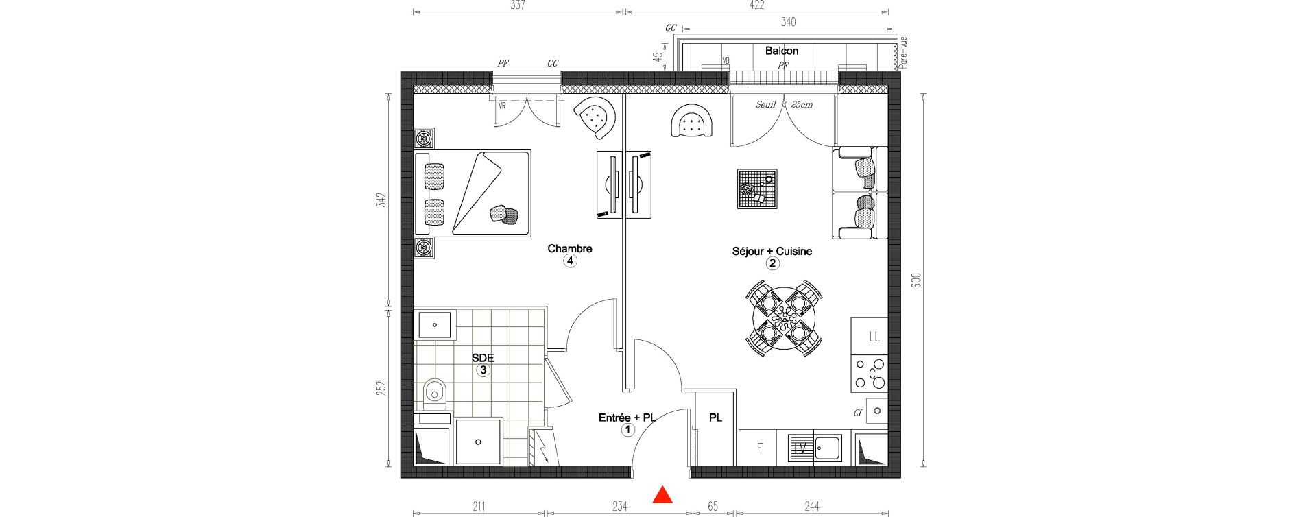 Appartement T2 de 44,01 m2 &agrave; Villiers-Sur-Marne Le cheteau