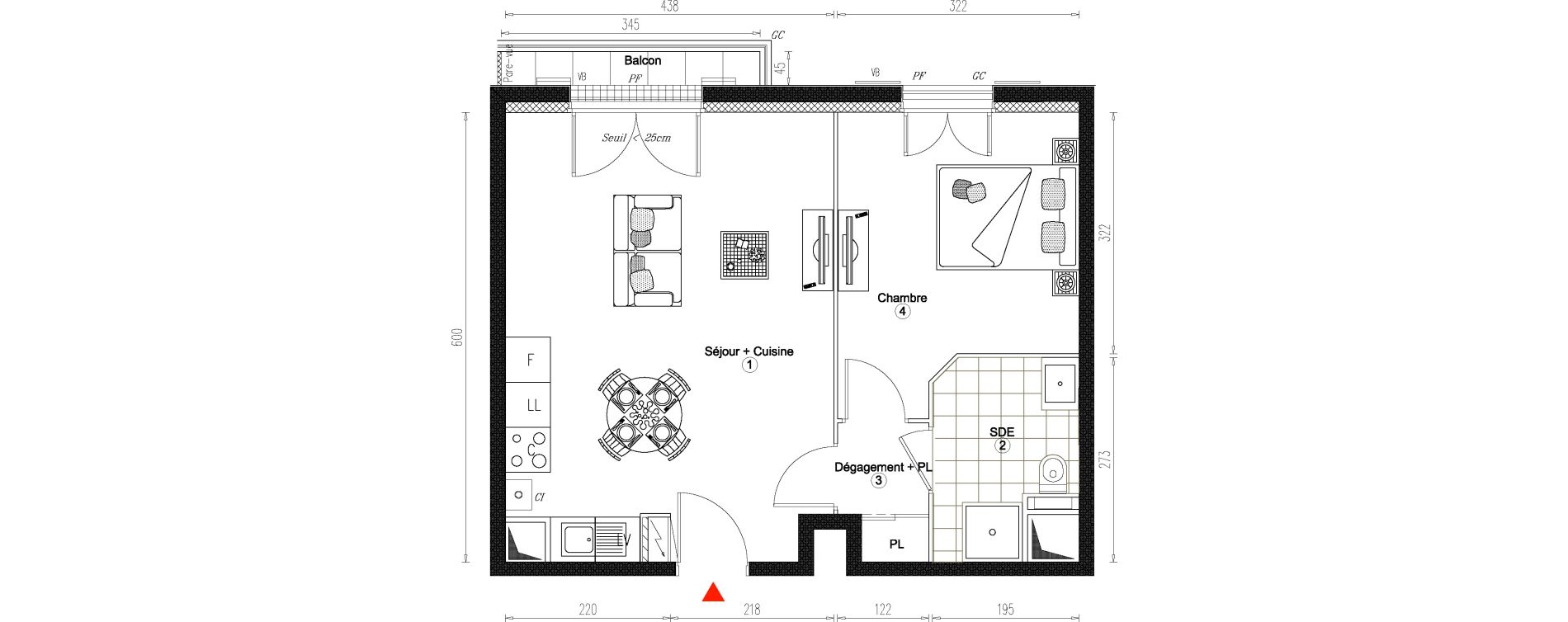 Appartement T2 de 43,50 m2 &agrave; Villiers-Sur-Marne Le cheteau