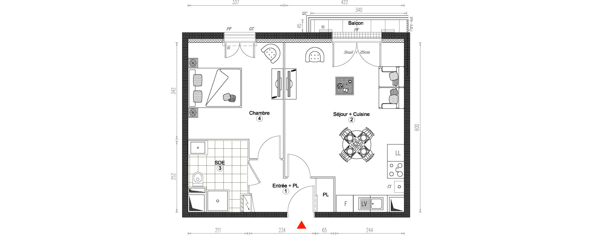 Appartement T2 de 44,01 m2 &agrave; Villiers-Sur-Marne Le cheteau