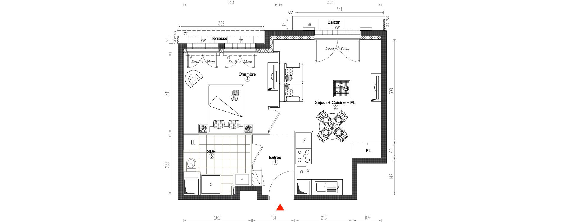 Appartement T2 de 40,19 m2 &agrave; Villiers-Sur-Marne Le cheteau