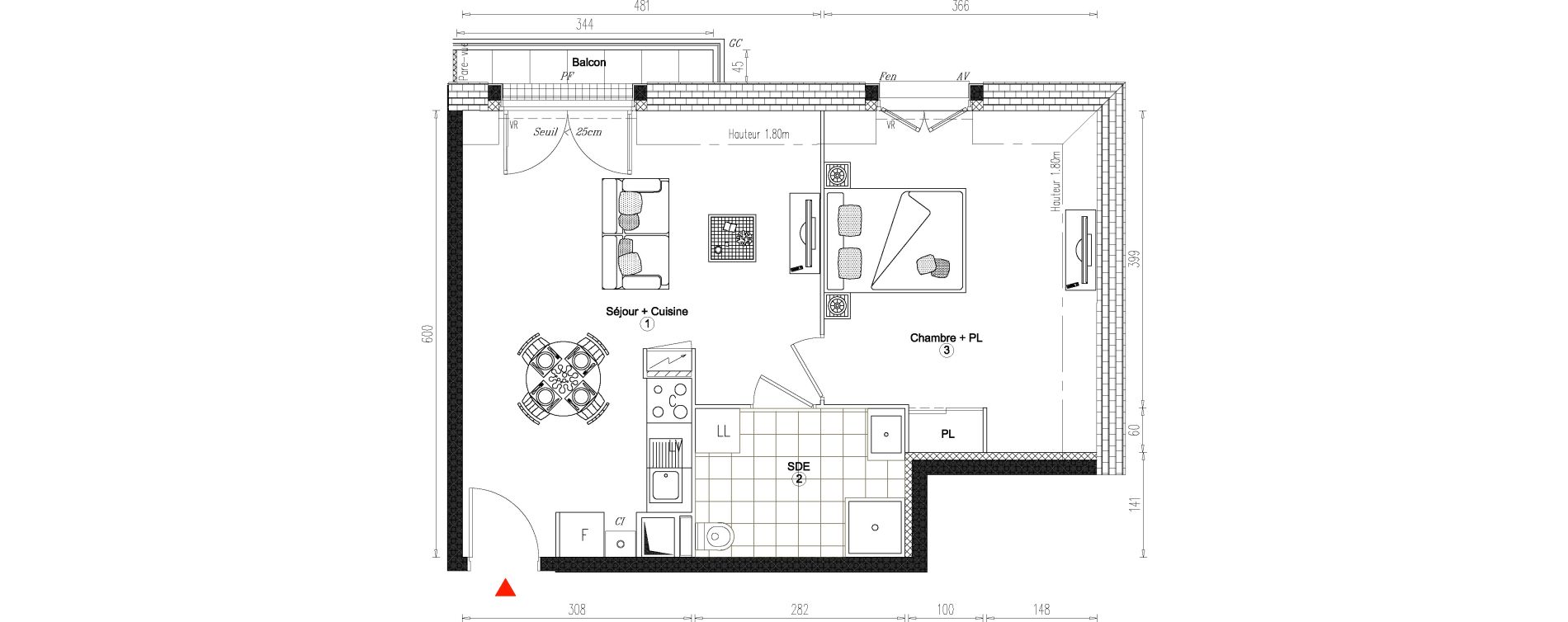 Appartement T2 de 41,90 m2 &agrave; Villiers-Sur-Marne Le cheteau