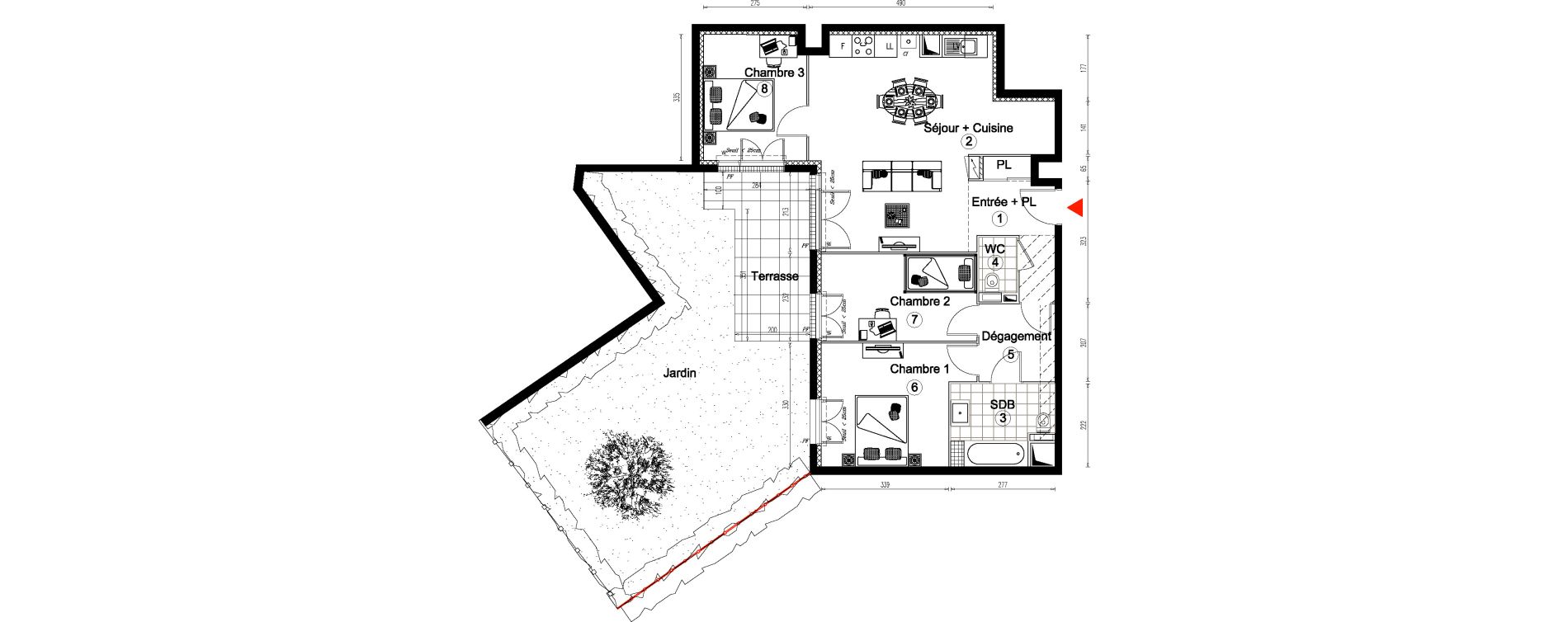 Appartement T4 de 75,40 m2 &agrave; Villiers-Sur-Marne Le cheteau