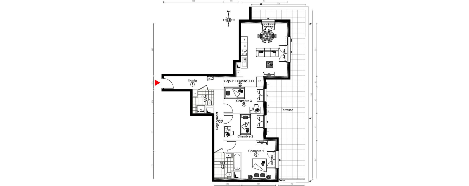 Appartement T4 de 78,48 m2 &agrave; Villiers-Sur-Marne Le cheteau