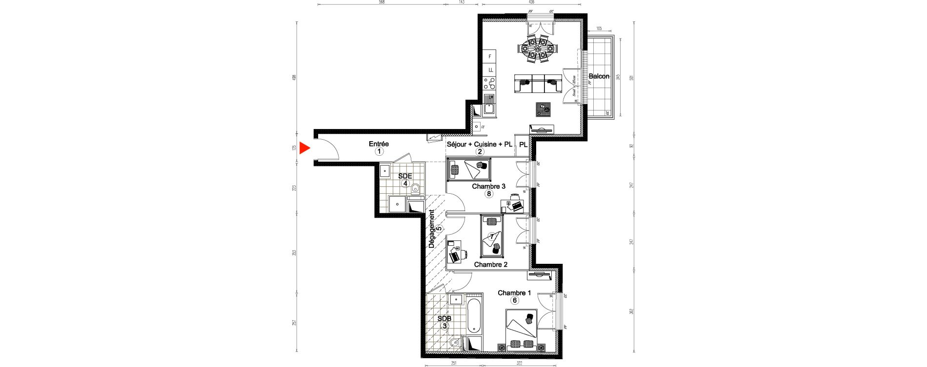 Appartement T4 de 78,48 m2 &agrave; Villiers-Sur-Marne Le cheteau