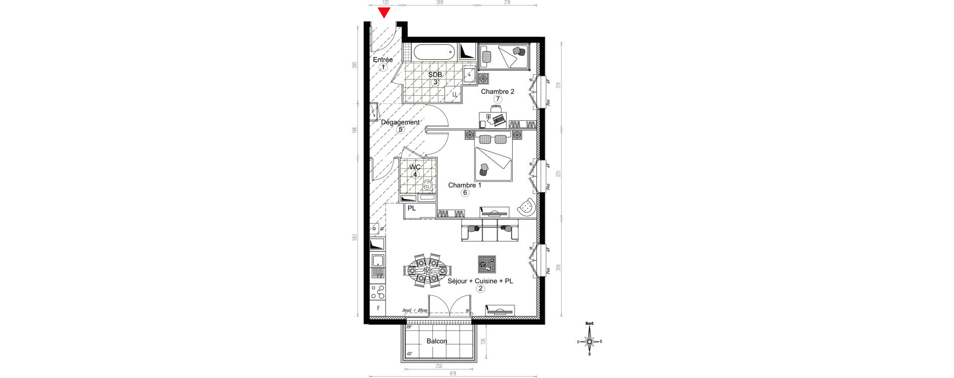 Appartement T3 de 60,82 m2 &agrave; Villiers-Sur-Marne Le cheteau