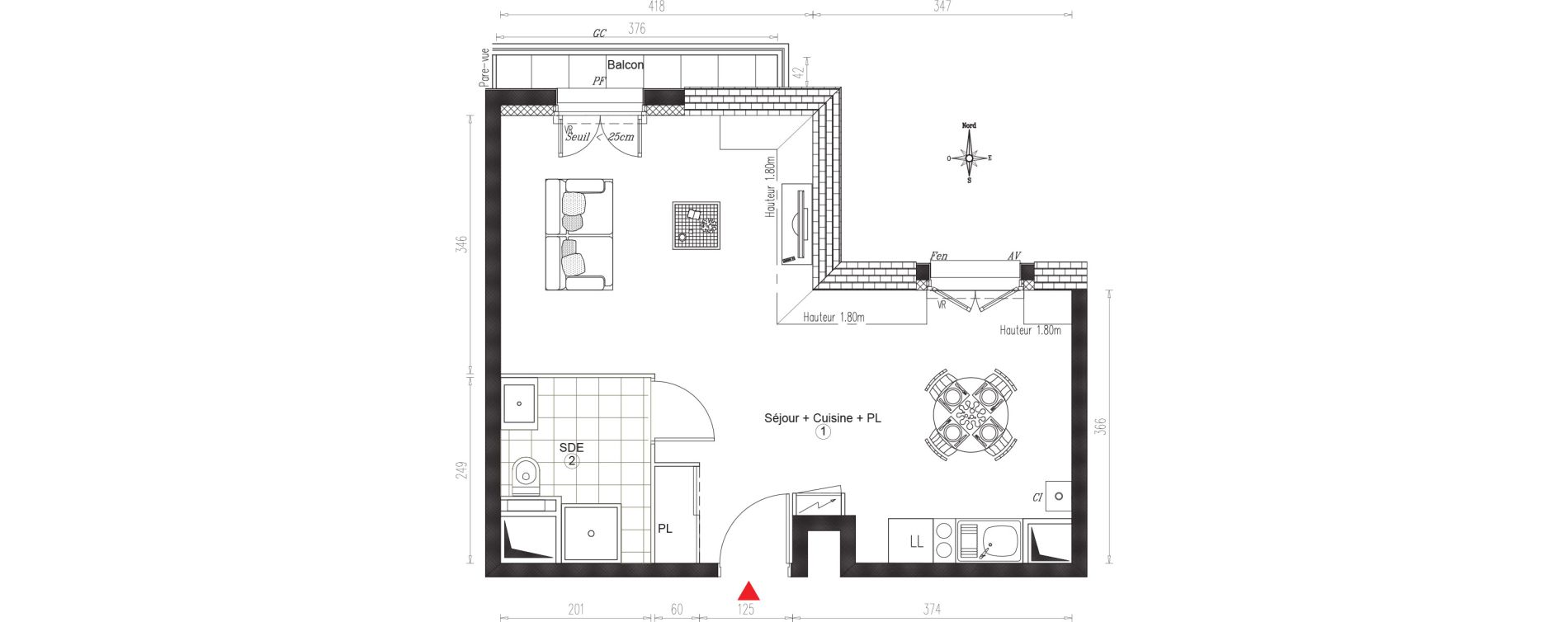 Appartement T1 de 32,97 m2 &agrave; Villiers-Sur-Marne Le cheteau