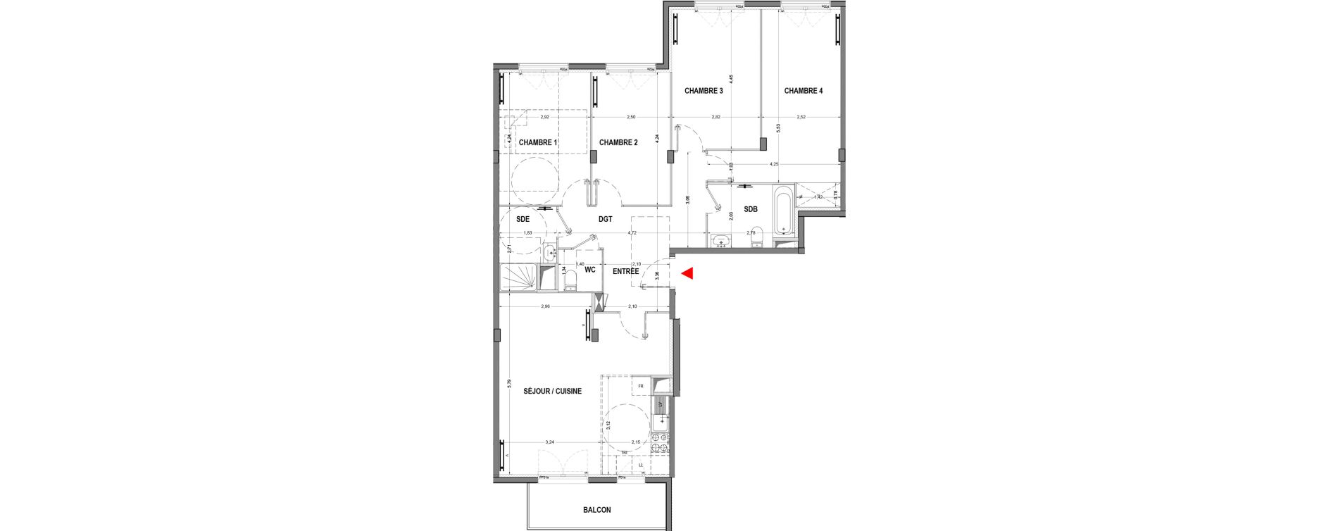 Appartement T5 de 105,66 m2 &agrave; Vitry-Sur-Seine Les ardoines