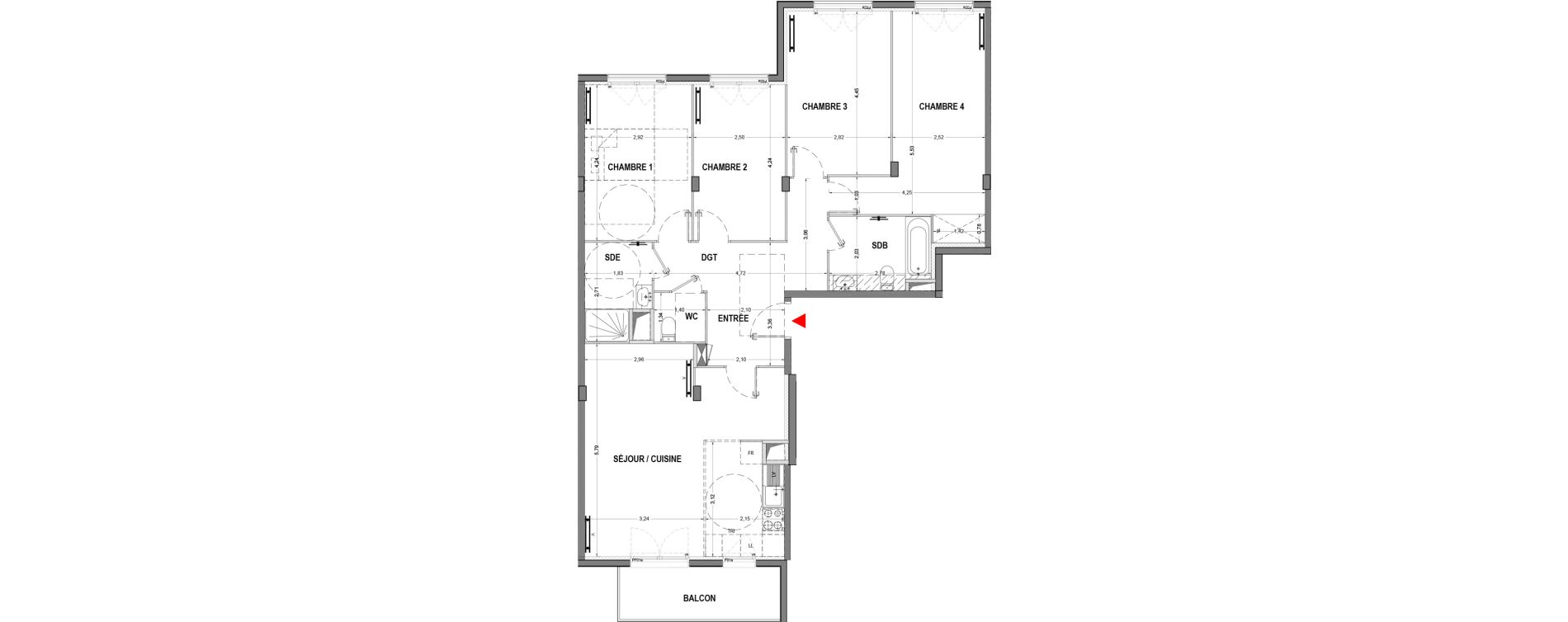 Appartement T5 de 105,66 m2 &agrave; Vitry-Sur-Seine Les ardoines