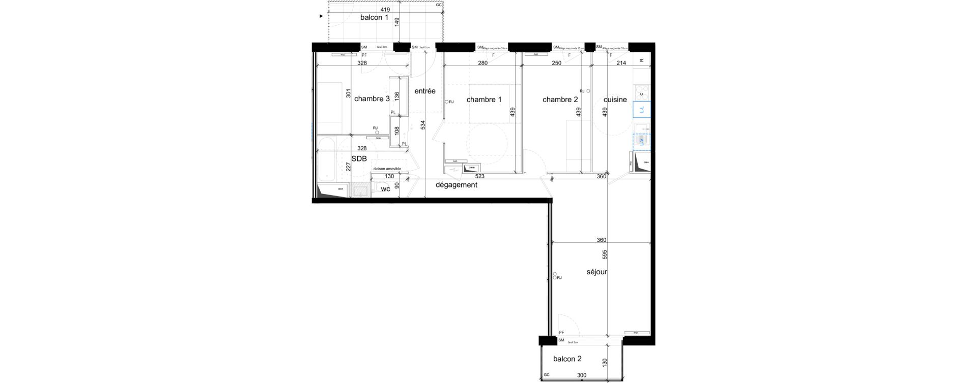 Appartement T4 de 79,96 m2 &agrave; Vitry-Sur-Seine Les ardoines