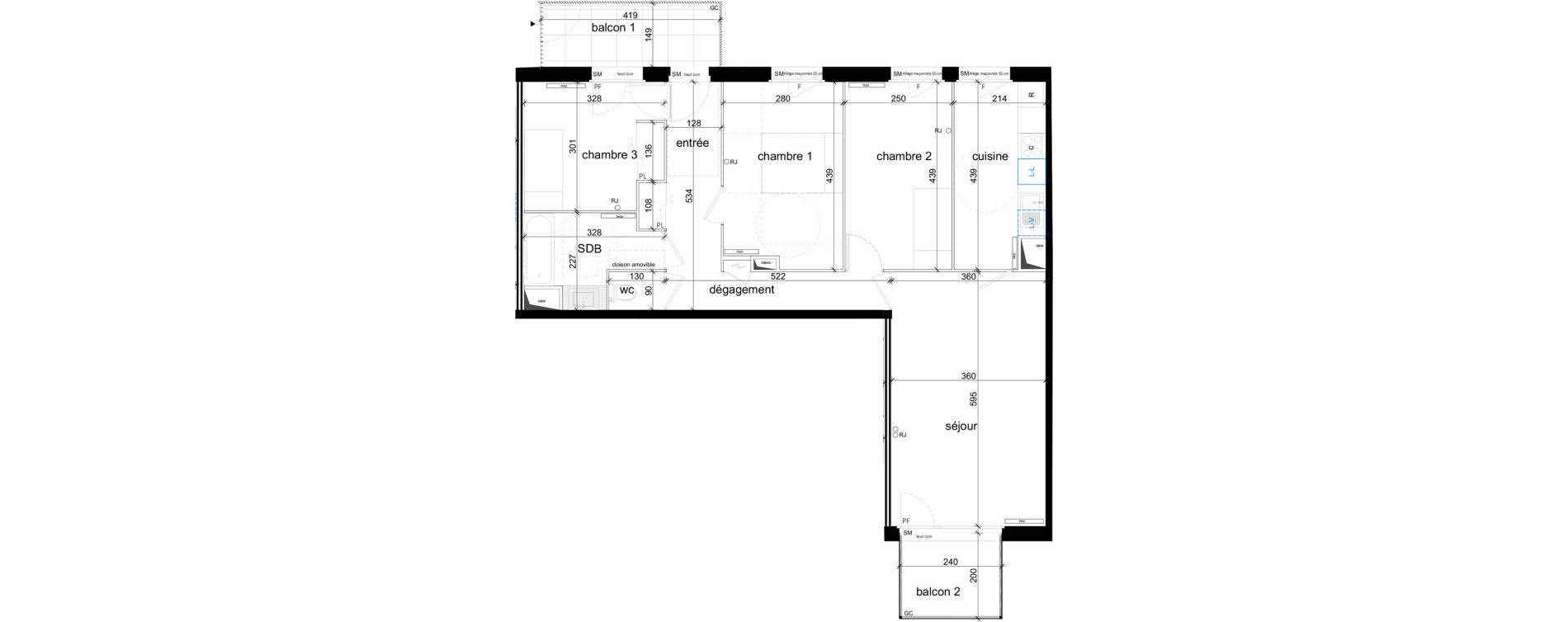 Appartement T4 de 79,87 m2 &agrave; Vitry-Sur-Seine Les ardoines