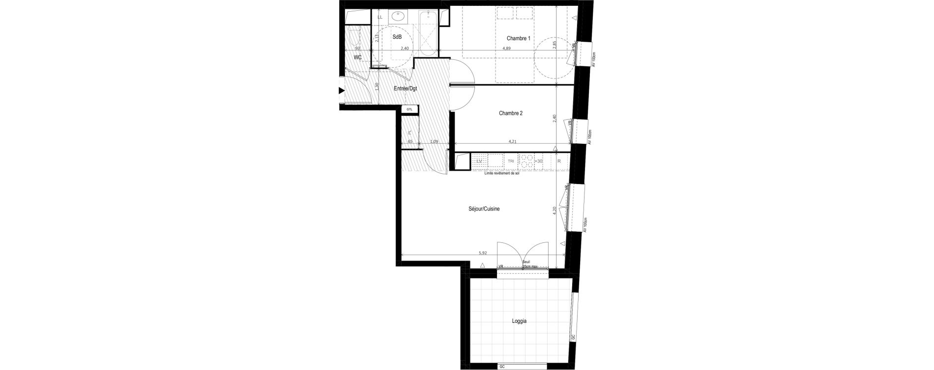 Appartement T3 de 62,43 m2 &agrave; Vitry-Sur-Seine Les ardoines