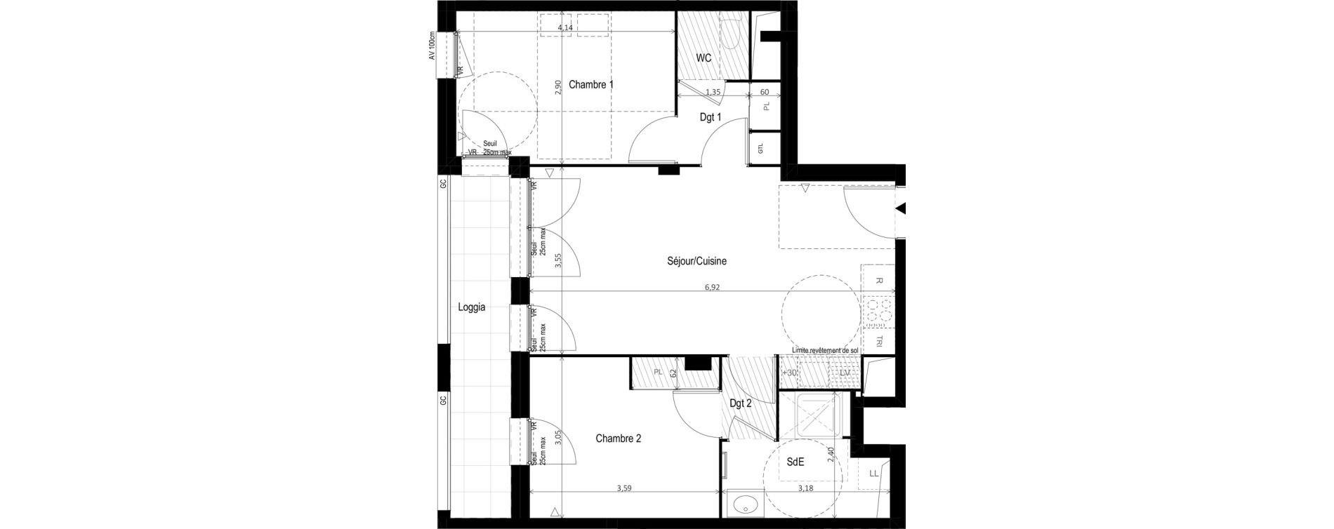 Appartement T3 de 59,50 m2 &agrave; Vitry-Sur-Seine Les ardoines