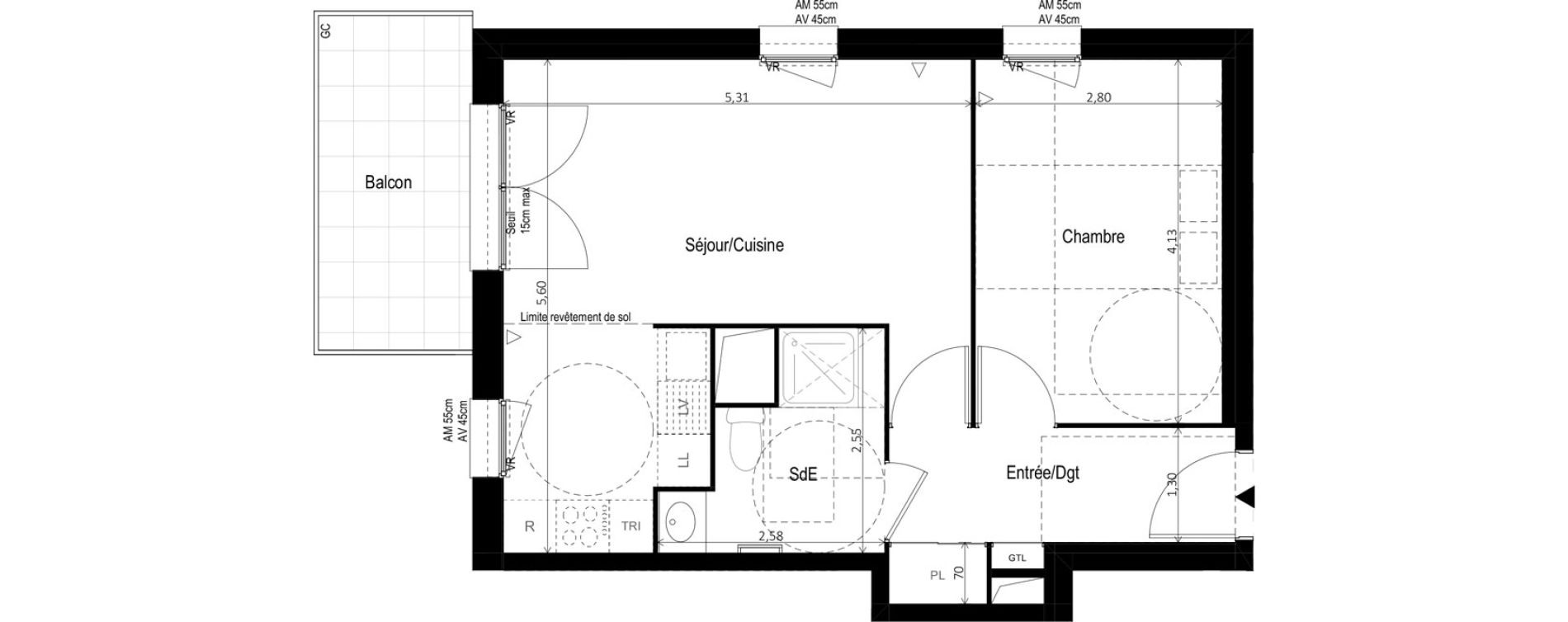 Appartement T2 de 44,90 m2 &agrave; Vitry-Sur-Seine Les ardoines