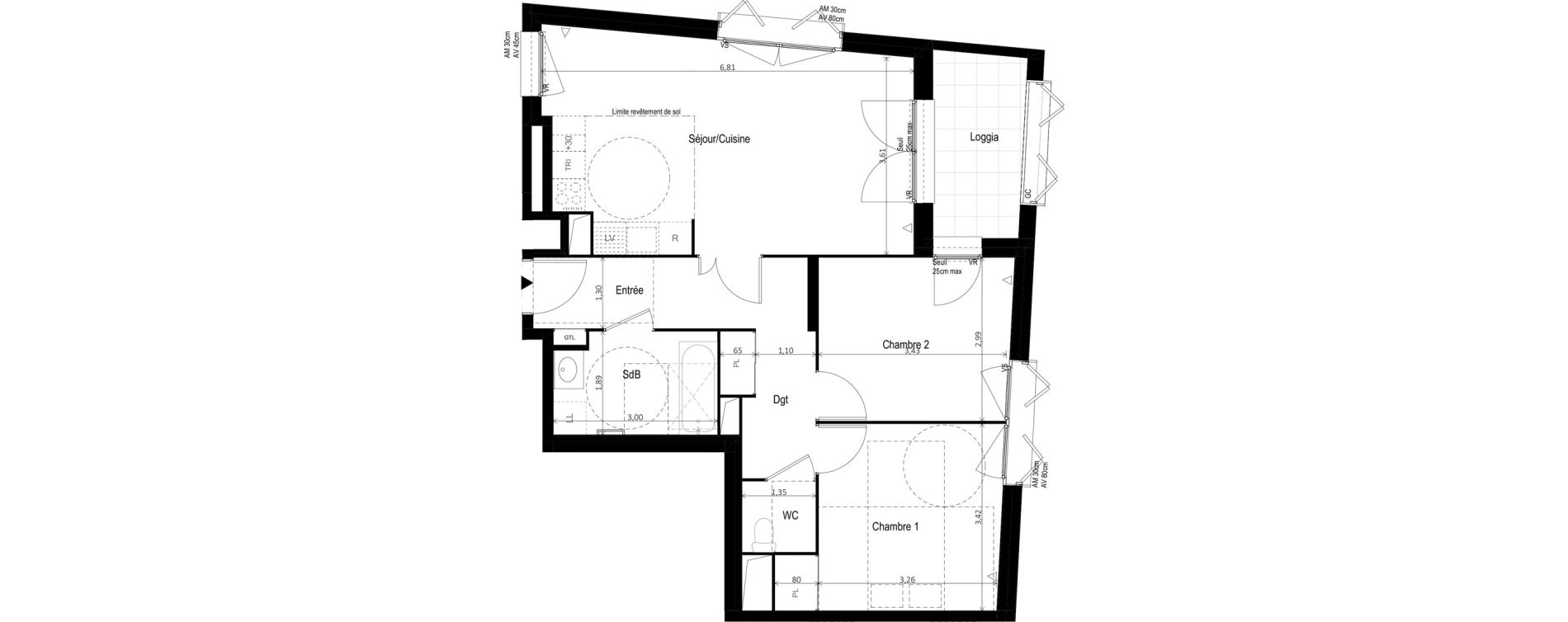 Appartement T3 de 66,34 m2 &agrave; Vitry-Sur-Seine Les ardoines