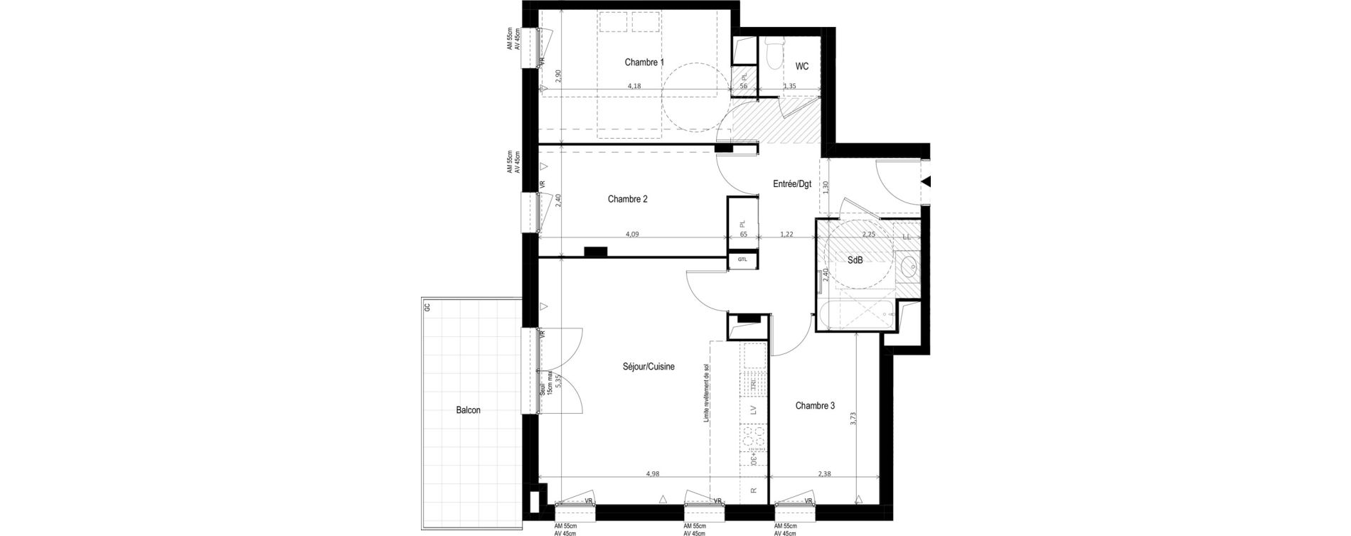 Appartement T4 de 74,78 m2 &agrave; Vitry-Sur-Seine Les ardoines