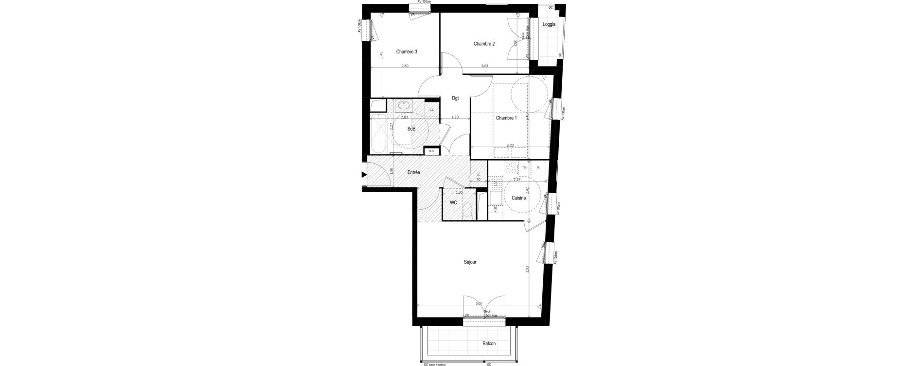 Appartement T4 de 75,55 m2 &agrave; Vitry-Sur-Seine Les ardoines