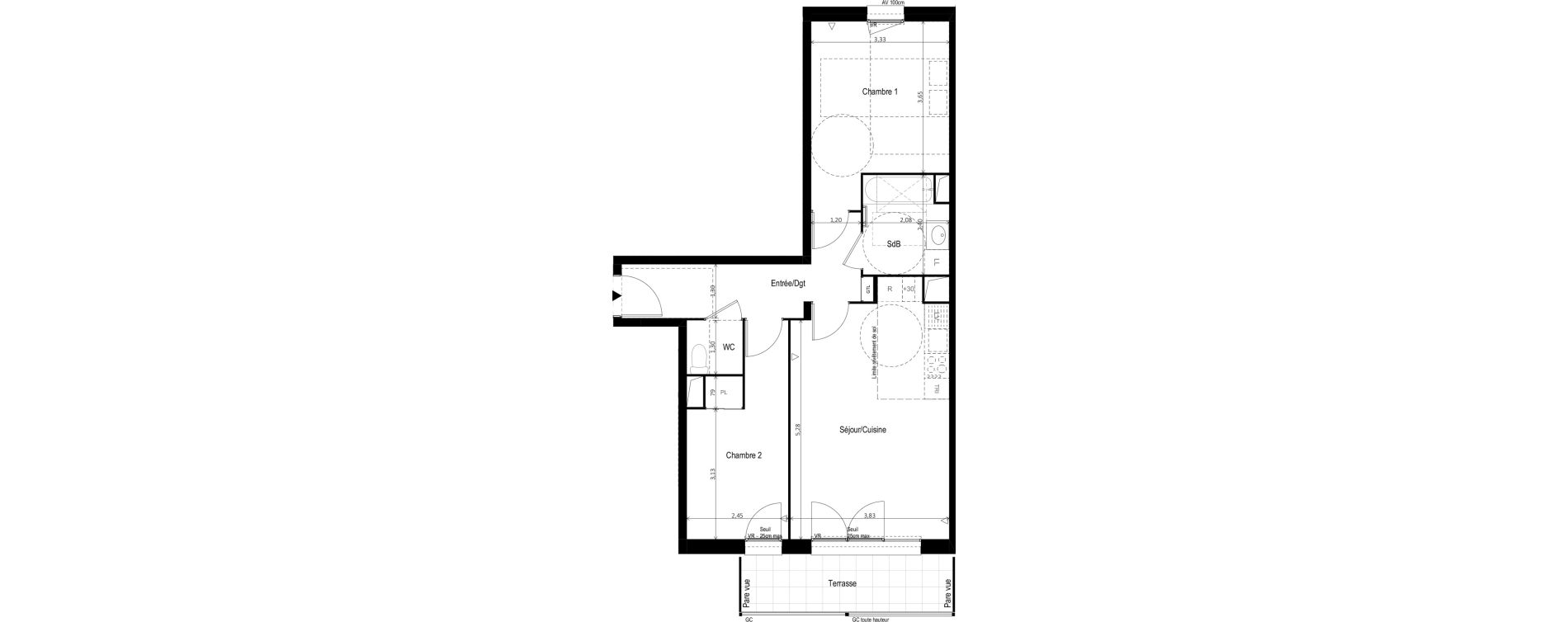 Appartement T3 de 61,23 m2 &agrave; Vitry-Sur-Seine Les ardoines