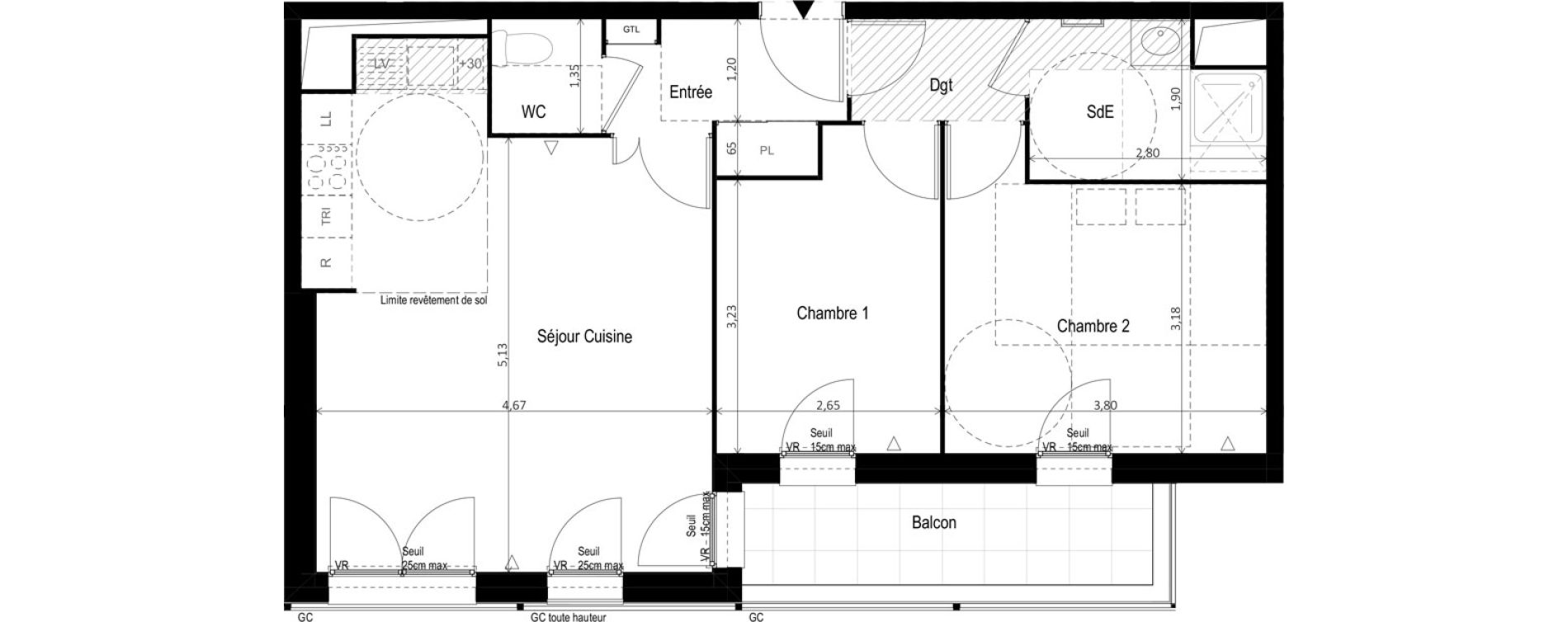 Appartement T3 de 61,95 m2 &agrave; Vitry-Sur-Seine Les ardoines