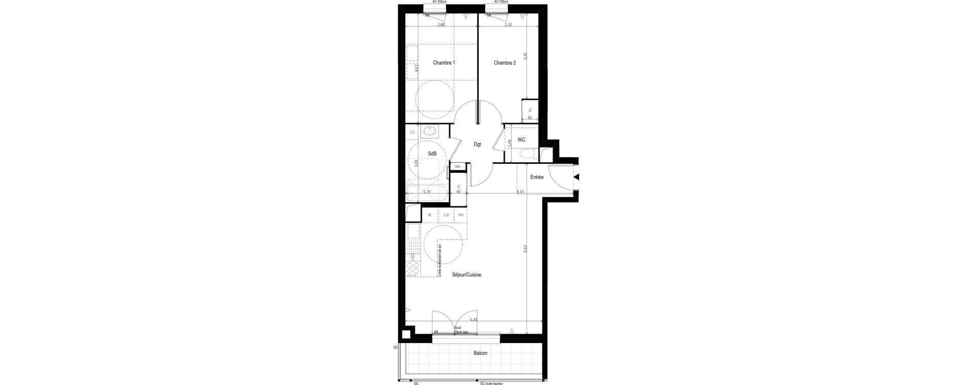 Appartement T3 de 65,28 m2 &agrave; Vitry-Sur-Seine Les ardoines