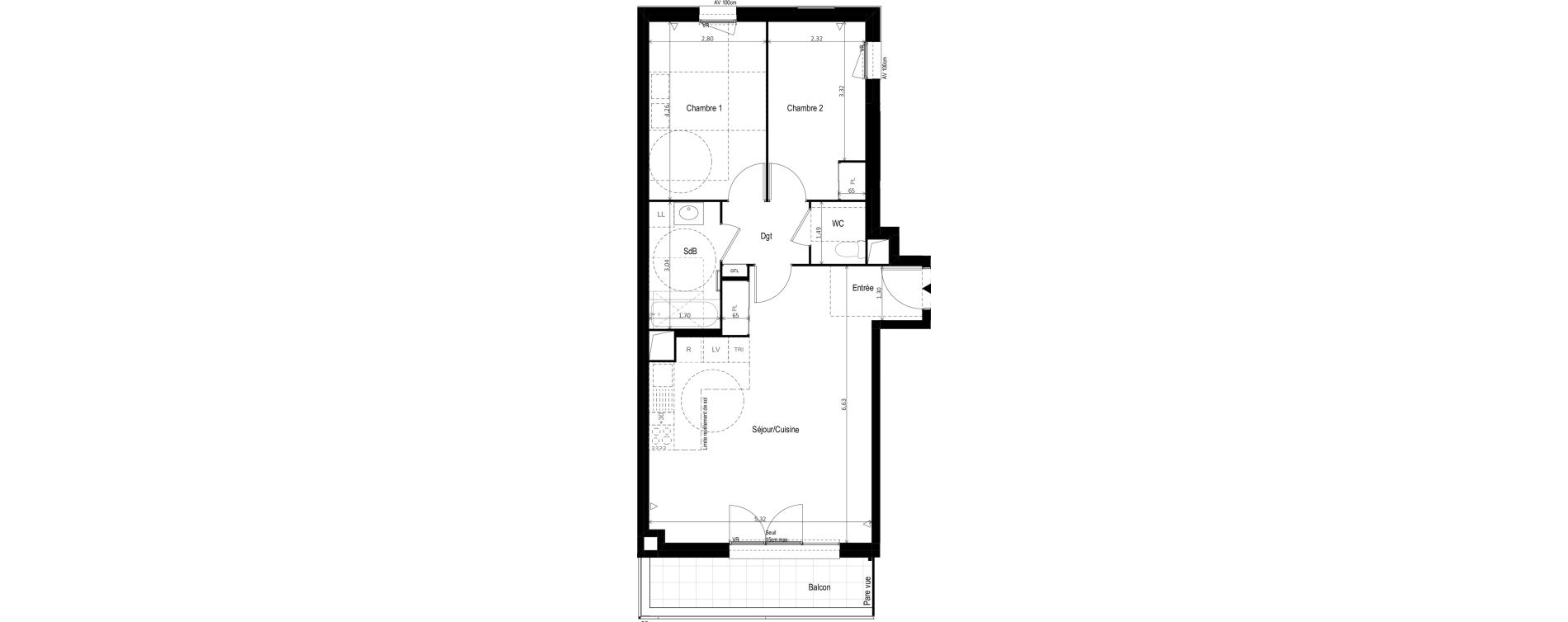 Appartement T3 de 65,14 m2 &agrave; Vitry-Sur-Seine Les ardoines