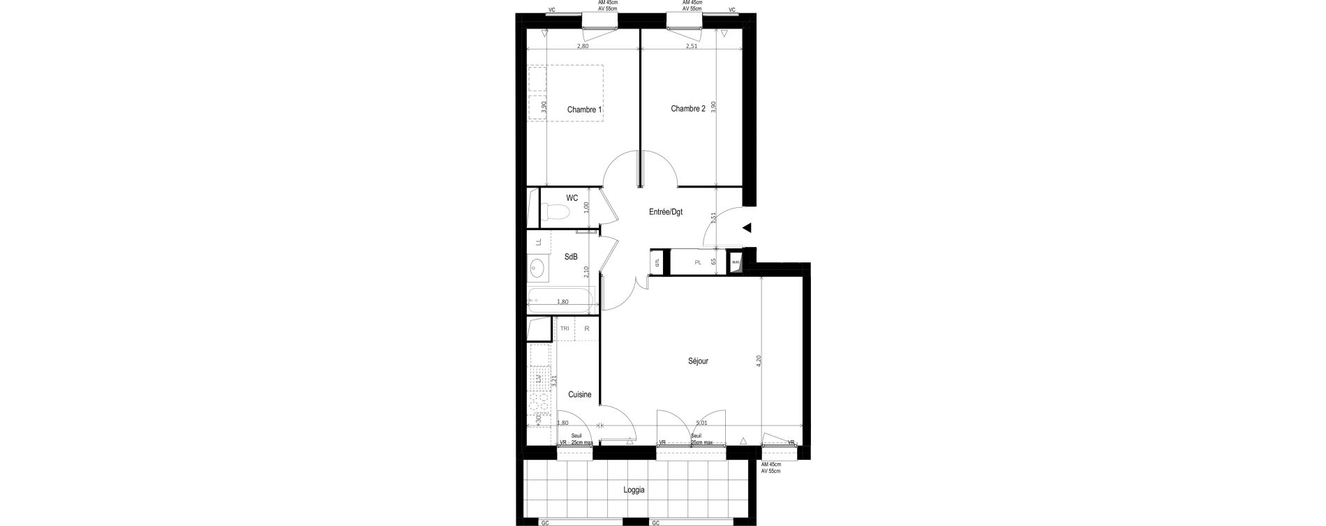 Appartement T3 de 59,54 m2 &agrave; Vitry-Sur-Seine Les ardoines