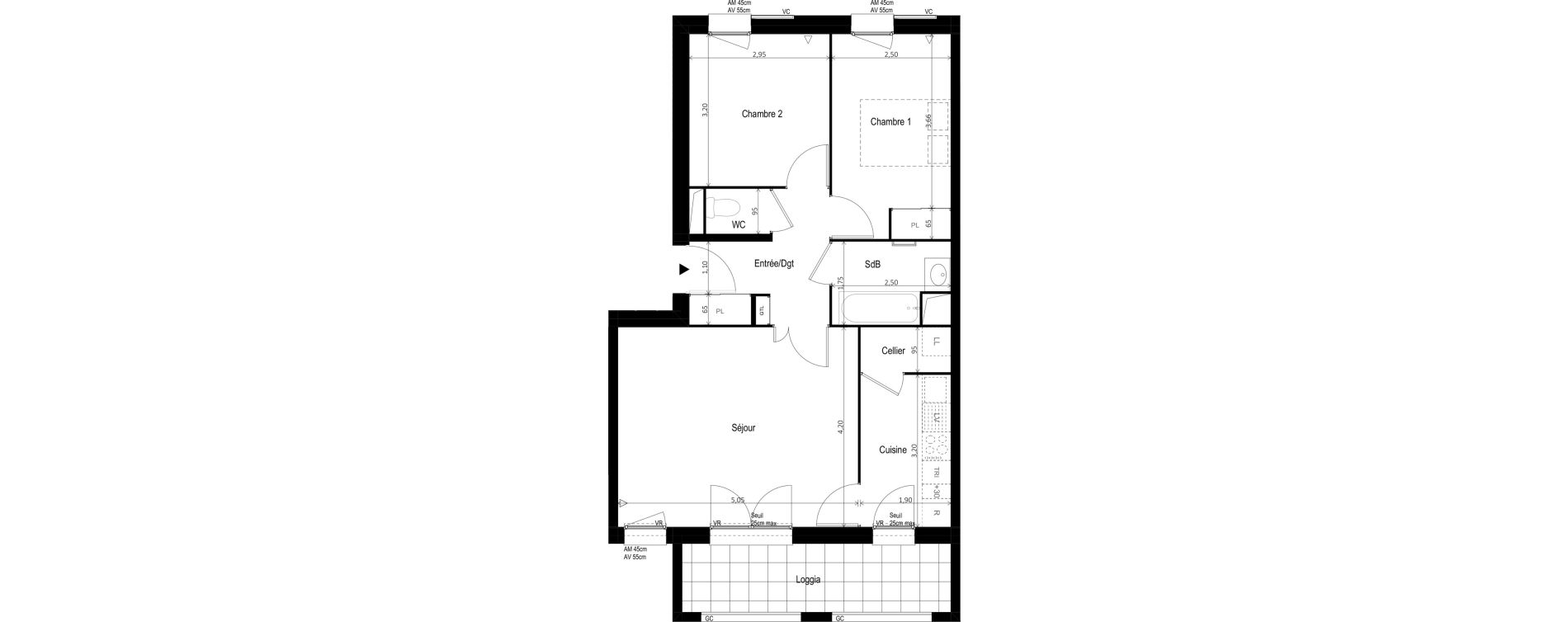 Appartement T3 de 60,89 m2 &agrave; Vitry-Sur-Seine Les ardoines