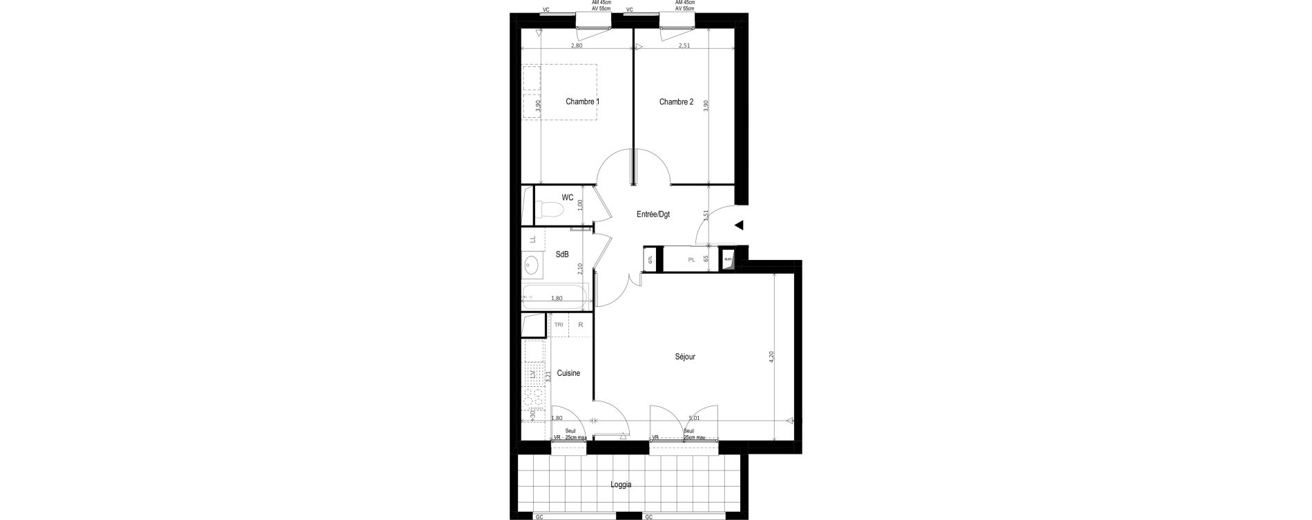 Appartement T3 de 59,53 m2 &agrave; Vitry-Sur-Seine Les ardoines