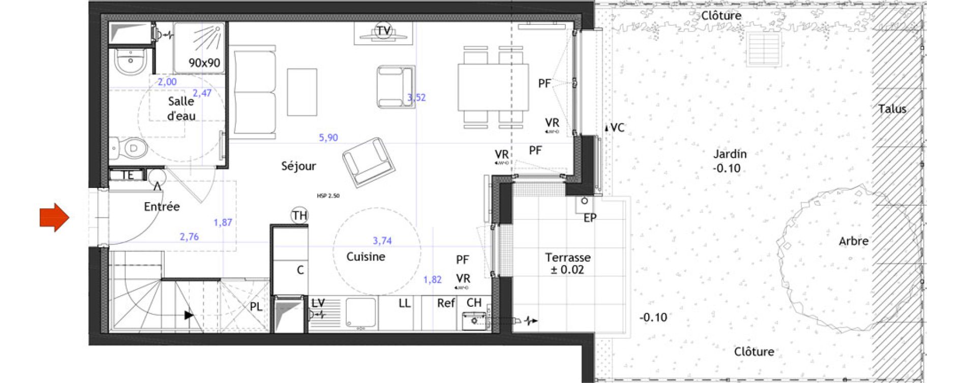 Duplex T3 de 66,11 m2 &agrave; Vitry-Sur-Seine Gare - jean-jaur&egrave;s