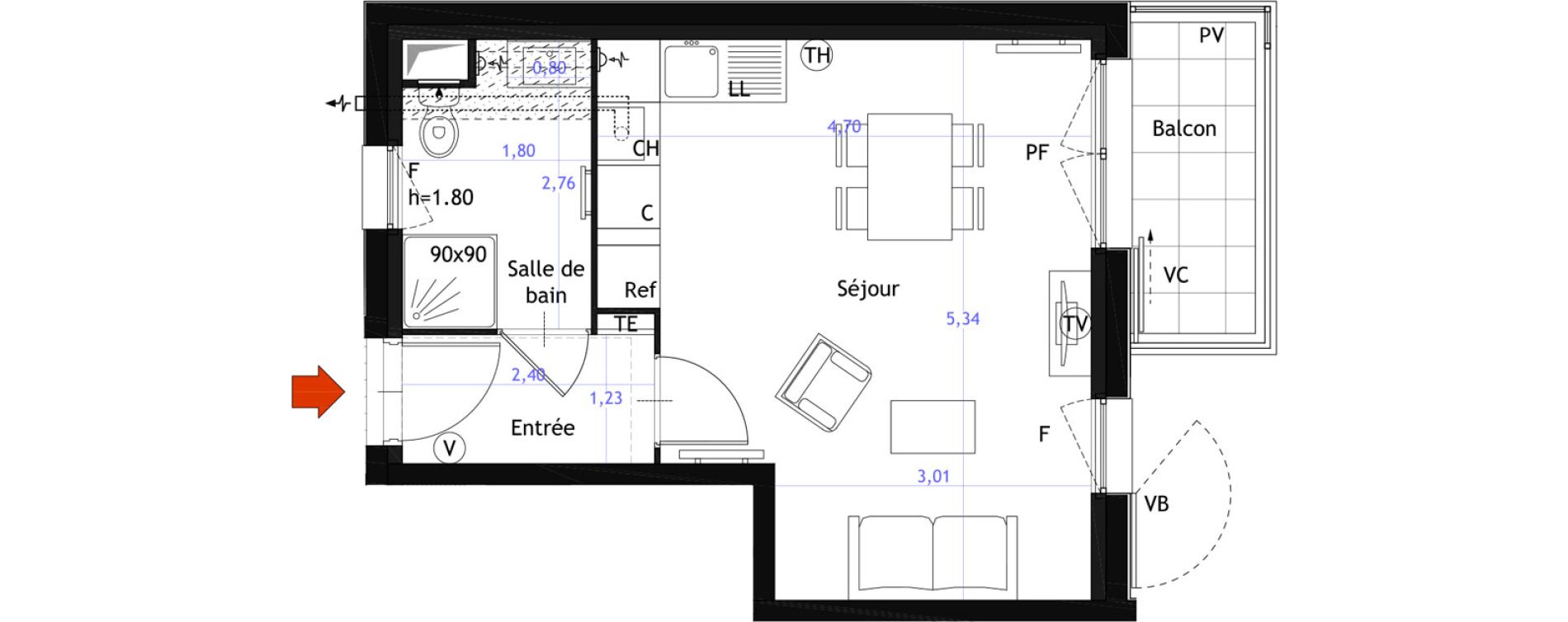 Appartement T1 de 29,60 m2 &agrave; Vitry-Sur-Seine Gare - jean-jaur&egrave;s