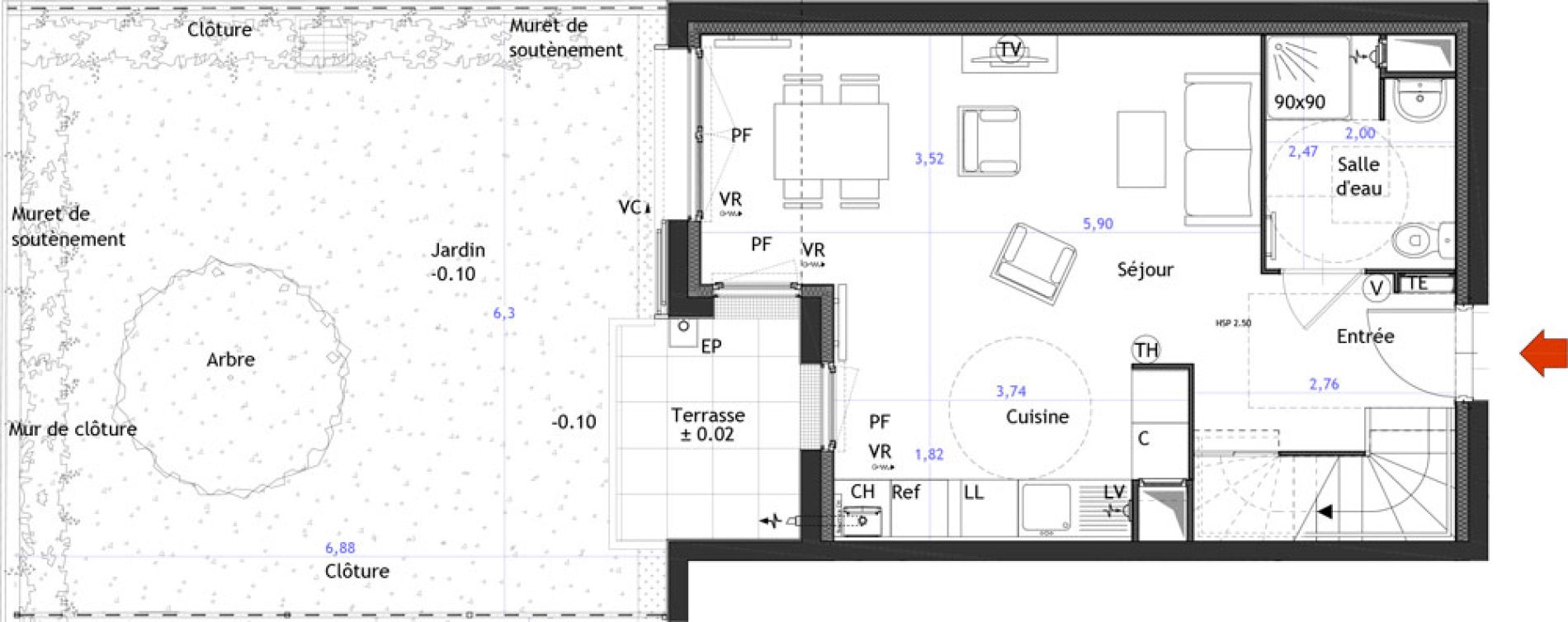 Duplex T3 de 65,93 m2 &agrave; Vitry-Sur-Seine Gare - jean-jaur&egrave;s